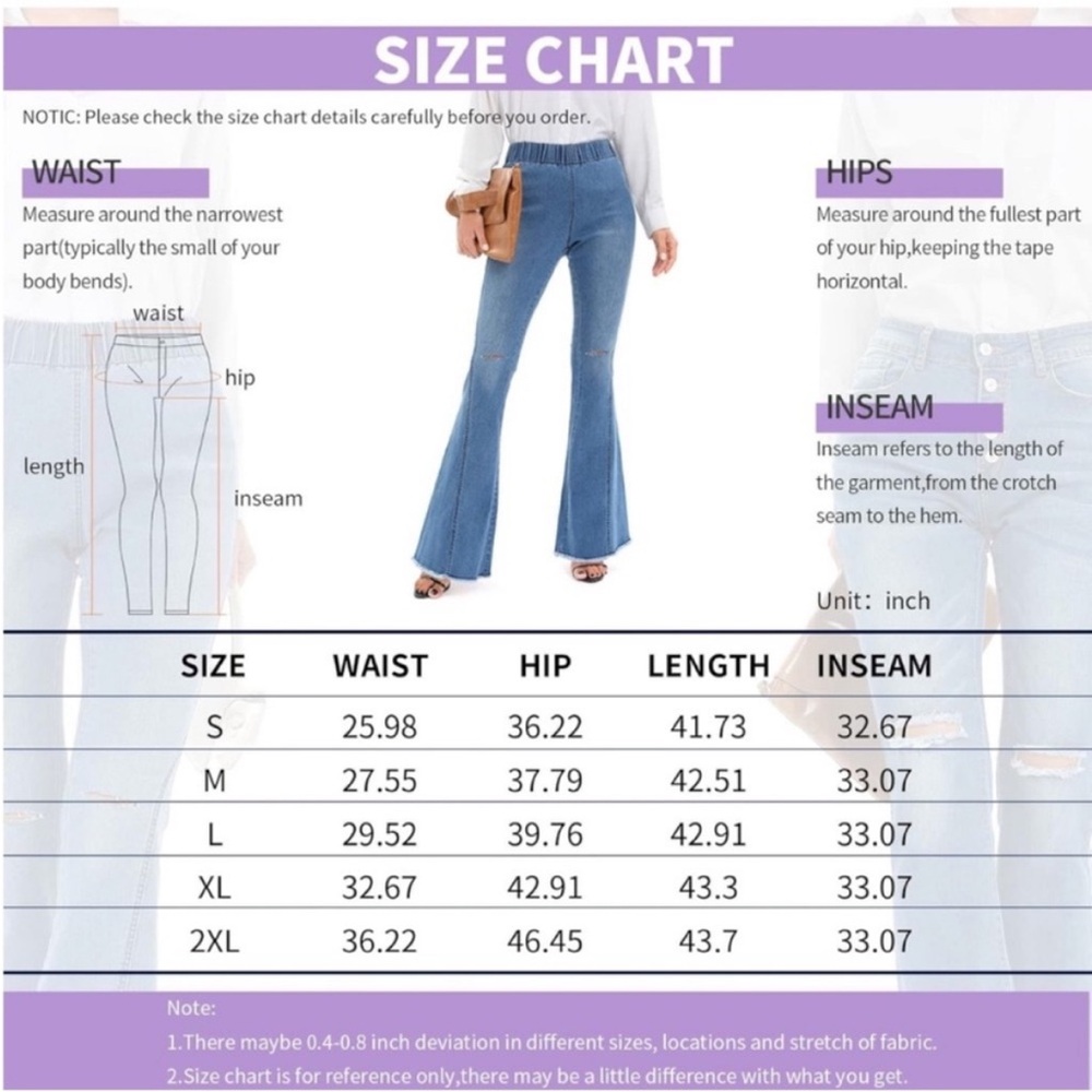 🥳💗HP! Amazon Blue Flare Wide Leg Casual Western Jeans - Picture 5 of 11